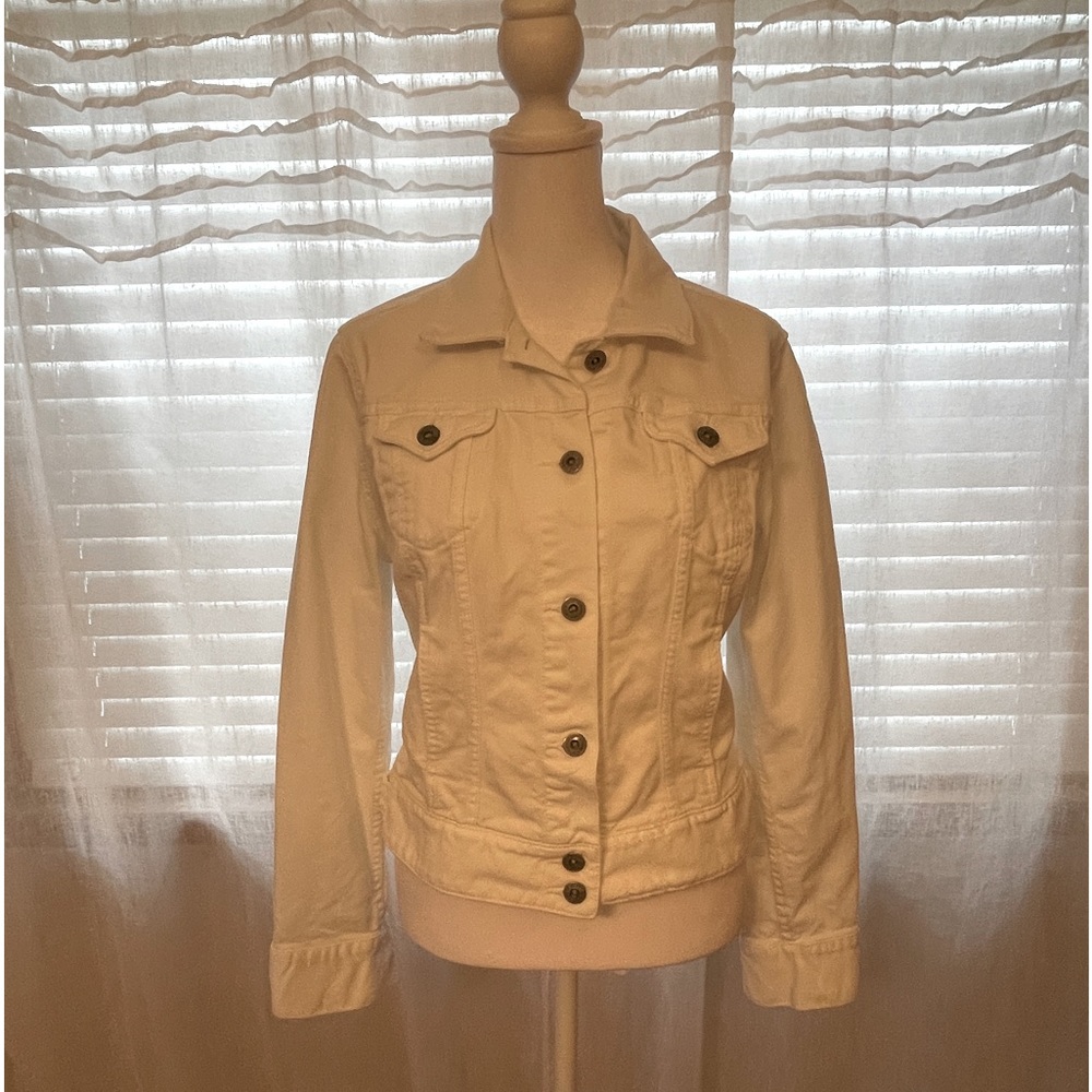 Lucky Brand White Denim Jean Jacket Size Medium
